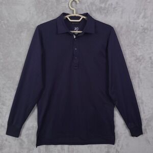Zero Restriction Polo Shirt Mens Medium Navy Blue Long Sleeve Tour Series Golf